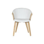Cadeira de Sala de Jantar Home ESPRIT Branco Poliéster Madeira 60 x 57,5 x 79 cm