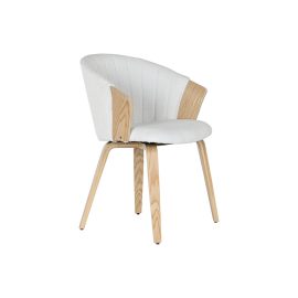 Cadeira de Sala de Jantar Home ESPRIT Branco Poliéster Madeira 60 x 57,5 x 79 cm