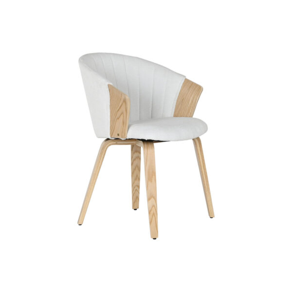 Cadeira de Sala de Jantar Home ESPRIT Branco Poliéster Madeira 60 x 57,5 x 79 cm