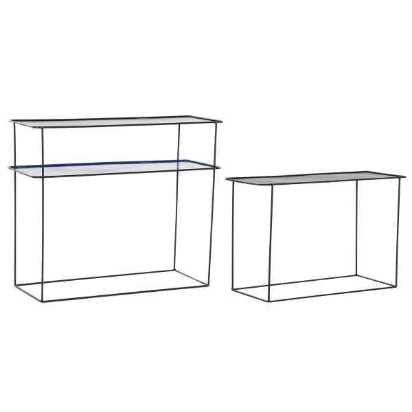 Set of furniture DKD Home Decor Blue Black 70 x 27 x 45 cm 40 x 27 x 45 cm 80 x 27 x 65 cm 80 x 27,5 x 65 cm