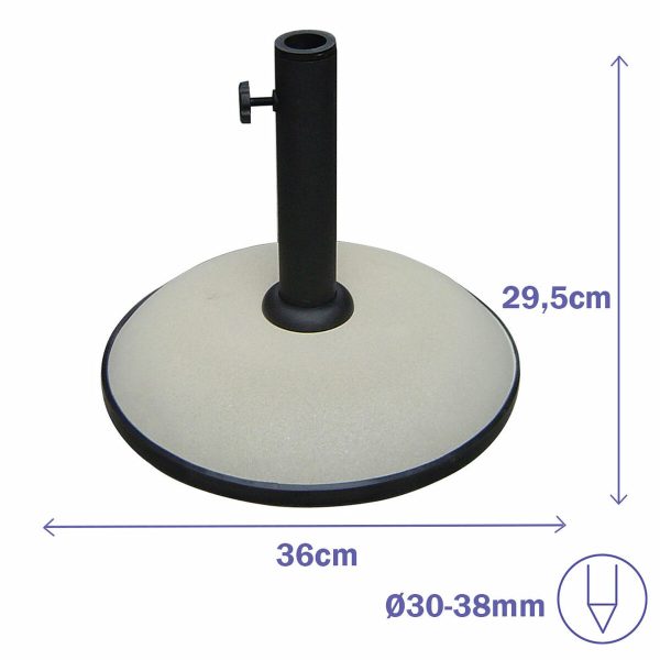 Marbueno Round Umbrella Base Cement 36×29.5 cm 11KG White Garden, Pool, Terrace 10445