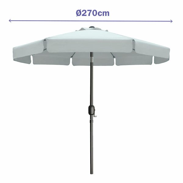 Marbueno Umbrella Steel 8 Ribs D300 cm Polyester White Garden, Pool, Terrace 10489