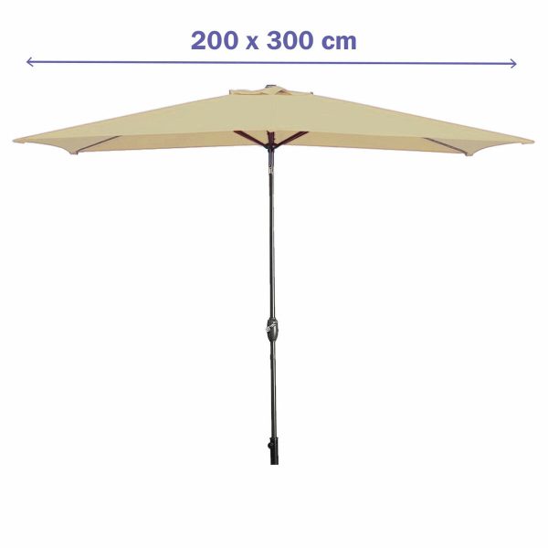 Marbueno Umbrella Steel 8 Ribs 200×300 cm Brown Garden, Pool, Terrace 10492
