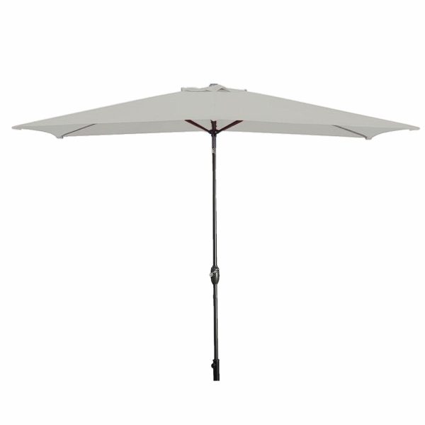 Marbueno Parasol Acero 8 Varillas 200×300 cm Poliéster Blanco Jardín Terraza 10494