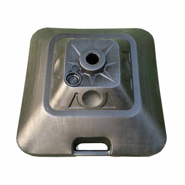 Marbueno Square Umbrella Base Plastic 45x45x27 cm 30L Black Garden Pool Terrace