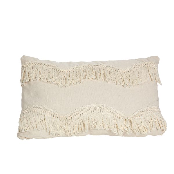 Cushion Romimex White With tassles