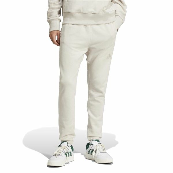 Long Sports Trousers Adidas All Szn French Terry Regular Tapered White Beige Men