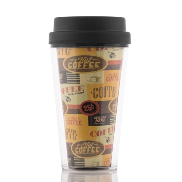 Glass with Lid Plastic 300 ml