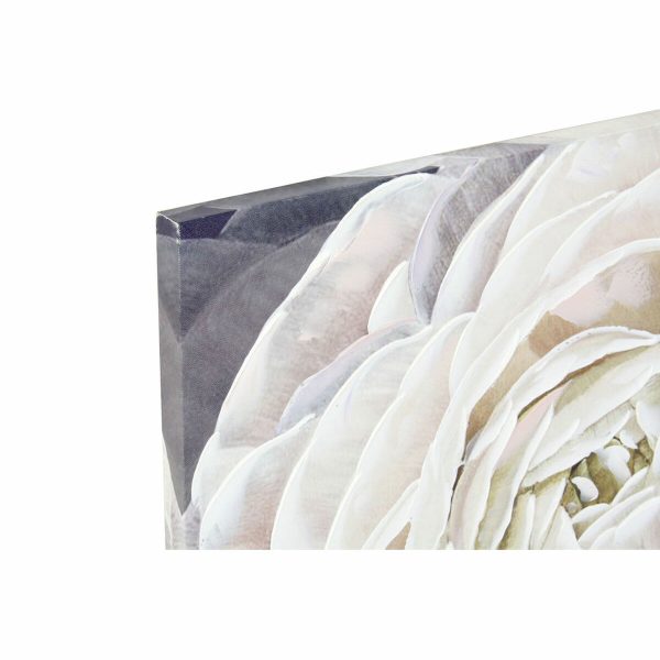 Canvas DKD Home Decor Canvas MDF Wood 80 x 3 x 80 cm Flower