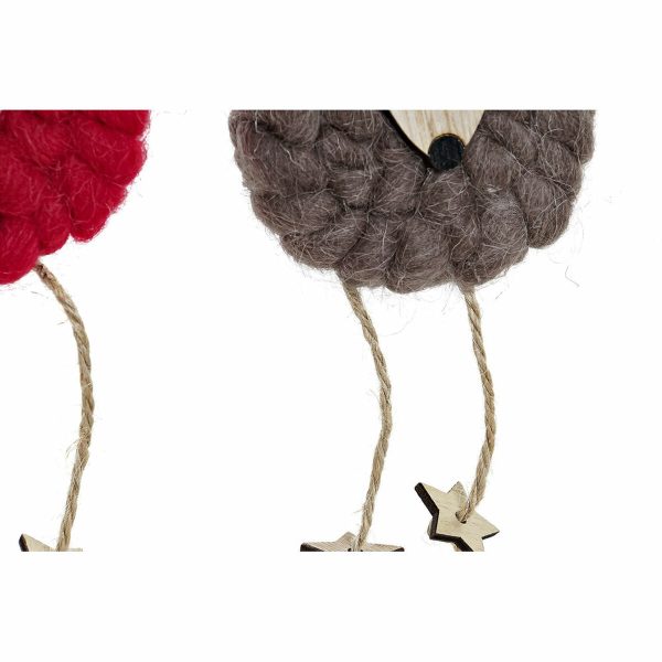 Christmas bauble DKD Home Decor Polyester Wood Reindeer (3 pcs) (8 x 3 x 26 cm)