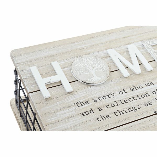 Decorative box DKD Home Decor Black Natural Metal MDF Wood