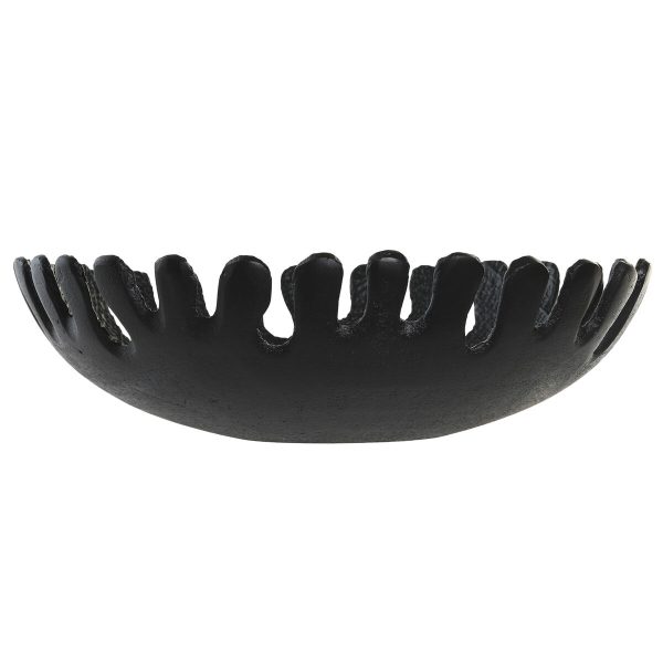 Centerpiece DKD Home Decor Black Golden Aluminium 32 x 32 x 9 cm (2 Units)