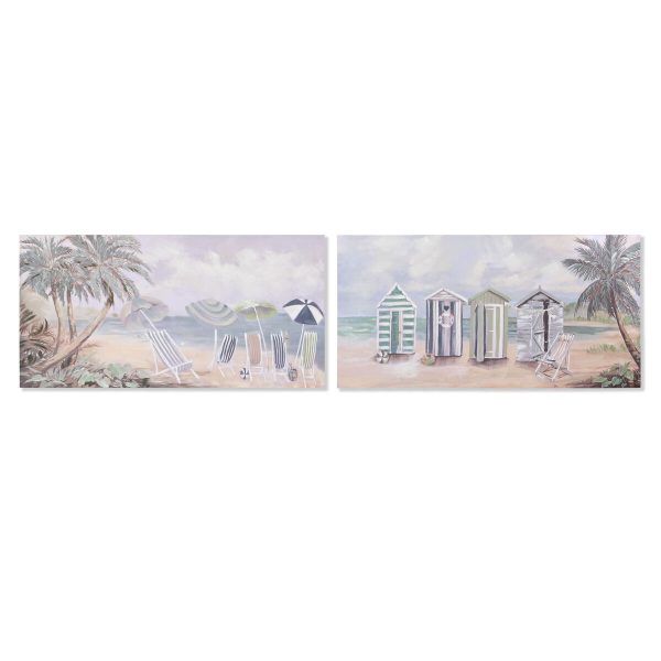 Canvas Home ESPRIT Canvas MDF Wood 120 x 3 x 60 cm Beach