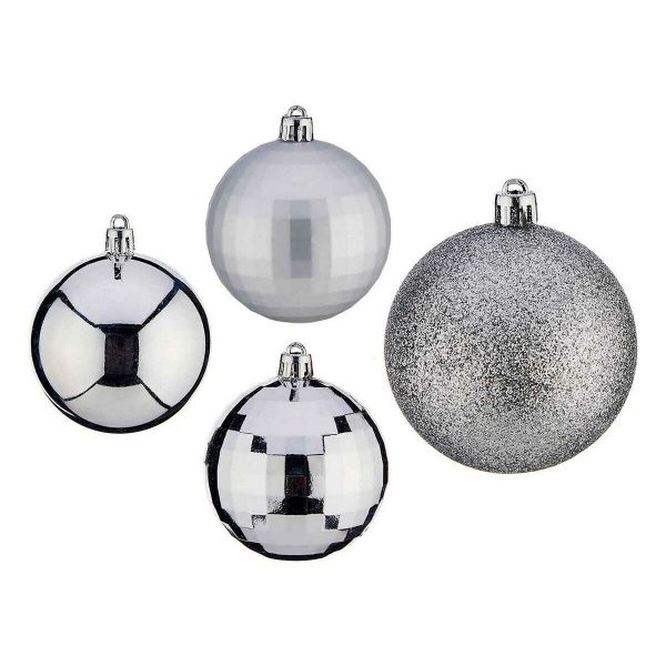 Christmas Baubles Krist+ Silver PVC Ø 7 cm 50 Units