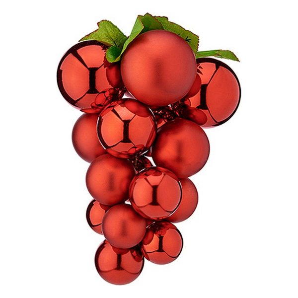 Christmas Bauble Krist+ Red Plastic Grapes Small
