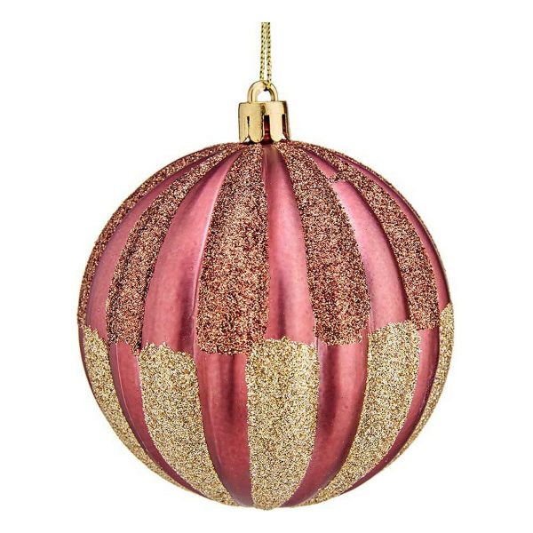 Christmas Bauble Krist+ 00862 Pink PVC Plastic Ø 8 cm 6 Units
