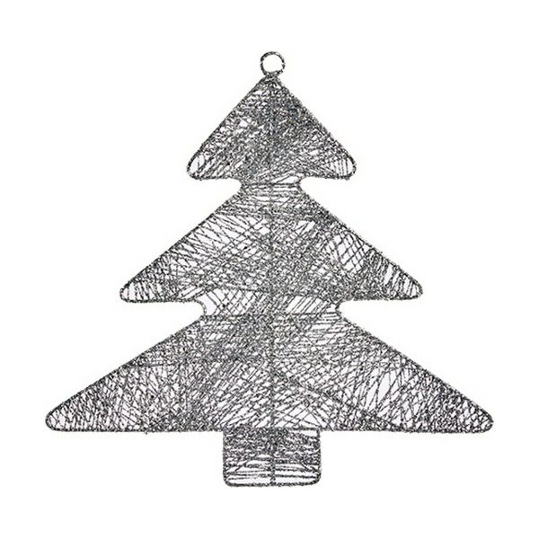 Christmas bauble Krist+ Silver Metal Plastic Christmas Tree 36,7 x 0,2 x 37,5 cm
