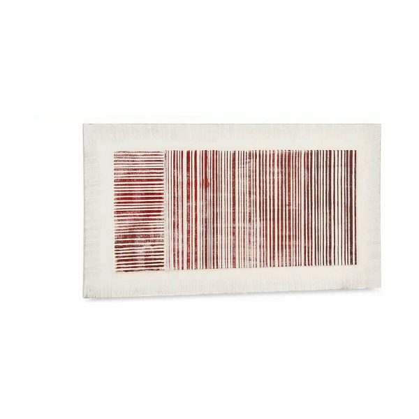 Canvas Gift Decor White Pink Stripes With relief 110 x 60 x 2,5 cm (2 Units)