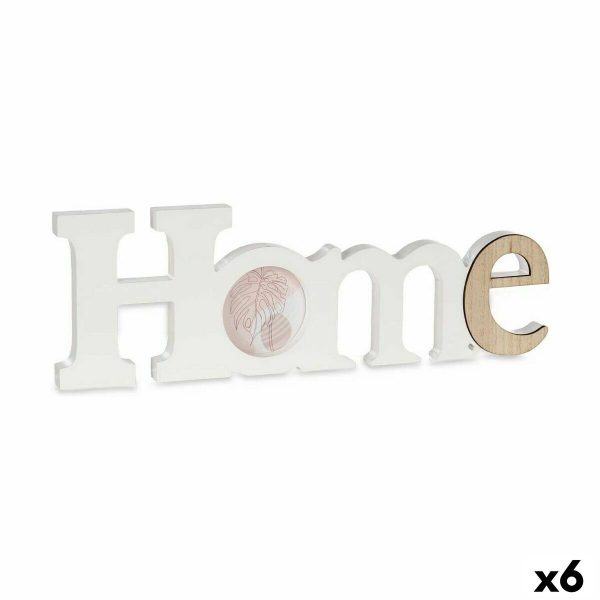 Photo frame Gift Decor Home White Brown MDF Wood (6 Units)