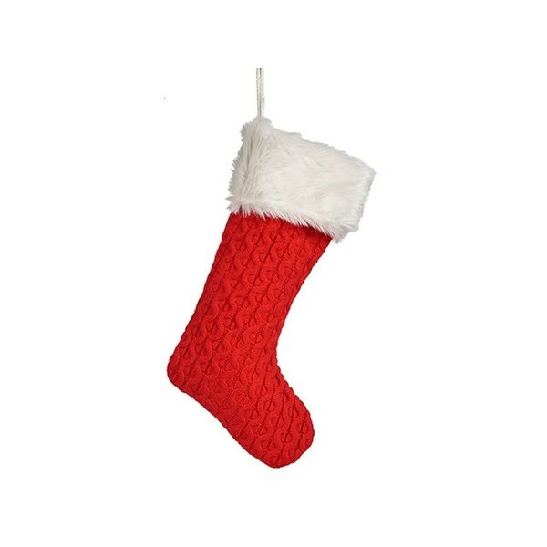 Christmas bauble Krist+ Red Cloth Christmas Stocking 28 x 4 x 46 cm (12 Units)