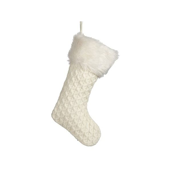 Christmas bauble Krist+ FG09-20493C White Christmas Stocking 28 x 4 x 46 cm (12 Units)