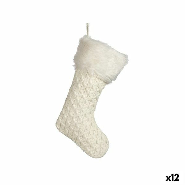 Christmas bauble Krist+ FG09-20493C White Christmas Stocking 28 x 4 x 46 cm (12 Units)