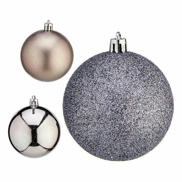 Set of Christmas balls Krist+ Silver Plastic Ø 7 cm (12 Units)