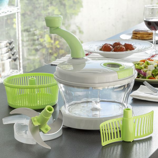 4-in-1 Manual Spinner, Chopper and Mixer with Accessories and Recipes Chopix InnovaGoods