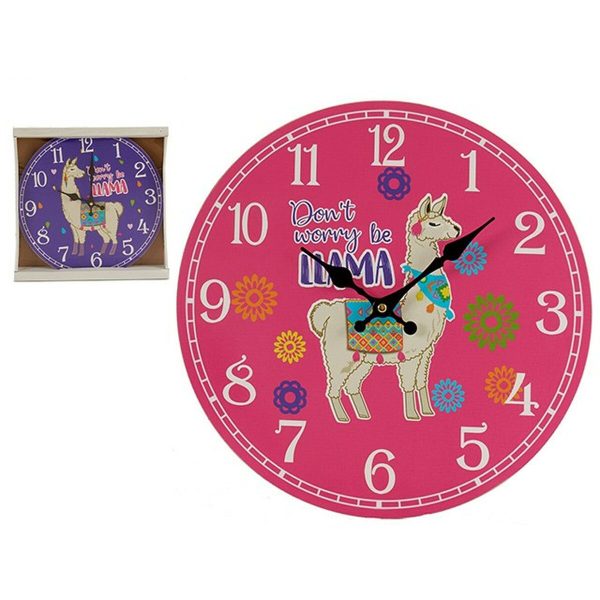 Wall Clock Gift Decor Llama